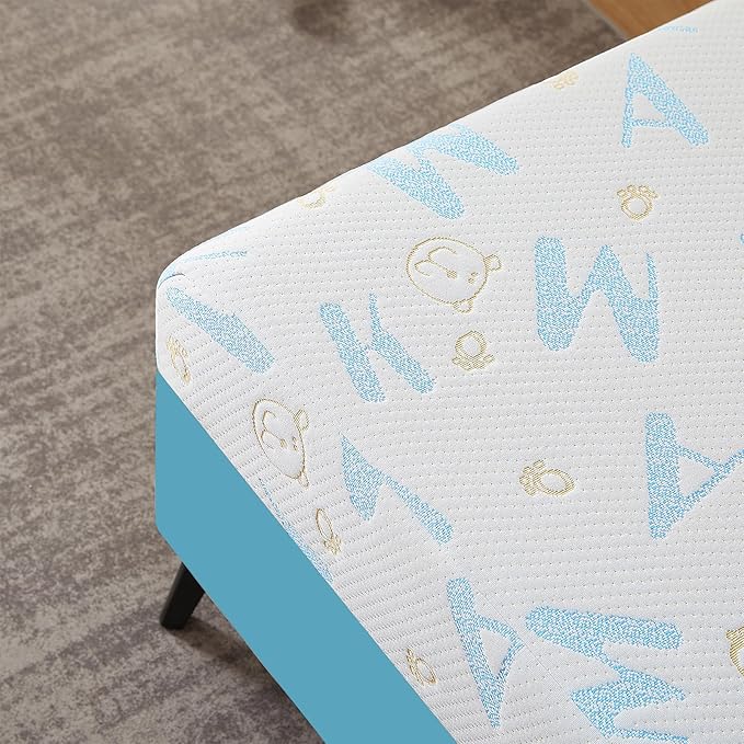 5 Inch Twin Mattress for Kids, Removable Washable Cover Cooling Memory Foam Medium Feel, Bed-in-a-Box, CertiPUR-US Certified